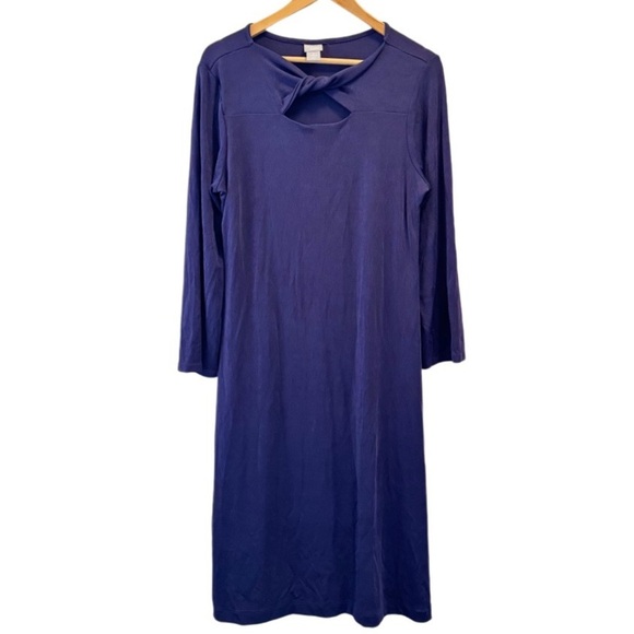 Chico’s Travelers Twist Front Midi Purple Dress - Picture 1 of 6